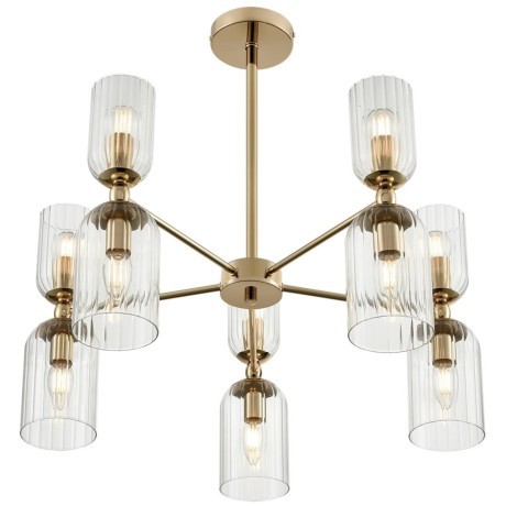 6586/10 MODERNI LN24 золото/прозрачный, металл/стекло Люстра подвесная E14 10*40W 220V KASSIA