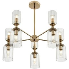 6586/10 MODERNI LN24 золото/прозрачный, металл/стекло Люстра подвесная E14 10*40W 220V KASSIA