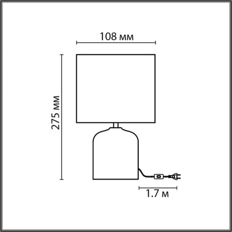8148/1T MODERNI LN25 серый, керамика/текстиль Настольная лампа Е27 1*60W 220V MRAMAO