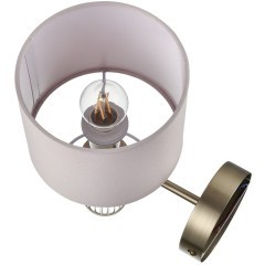 8109/1W MODERNI LN25 латунь титаниум/бежевый, металл/текстиль/стекло Бра E14 40W 220V DAMONA