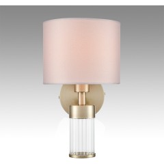 8109/1W MODERNI LN25 латунь титаниум/бежевый, металл/текстиль/стекло Бра E14 40W 220V DAMONA