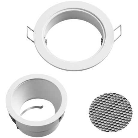 370999 Круглый белый встраиваемый светильник с антибликовым фильтром под лампу GU10 Novotech MORUS WIR 