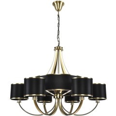 8406/9 Люстра с черными тканевыми плафонами Lumion E14 6*40W + G9 3*20W 220V DEMETRA