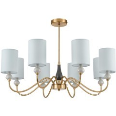 6590/8 CLASSI LN24 латунь/мятный зеленый, металл, керамика/текстиль Люстра подвесная E14 8*40W 220V ANRI