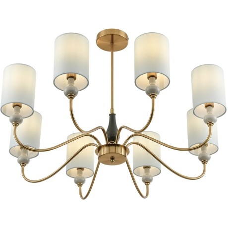 6590/8 CLASSI LN24 латунь/мятный зеленый, металл, керамика/текстиль Люстра подвесная E14 8*40W 220V ANRI