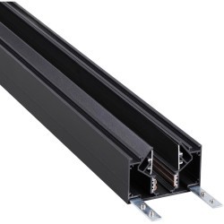 Novotech 135354 FLUM SHINO Черный встраиваемый 2м трековый гарпунный шинопровод для монтажа в ПВХ натяжные потолки, прямые соед. планки 4шт в комплекте, гарпун и заглушки гарпуна в комплекте, 48V, IP20