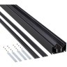 Novotech 135354 FLUM SHINO Черный встраиваемый 2м трековый гарпунный шинопровод для монтажа в ПВХ натяжные потолки, прямые соед. планки 4шт в комплекте, гарпун и заглушки гарпуна в комплекте, 48V, IP20
