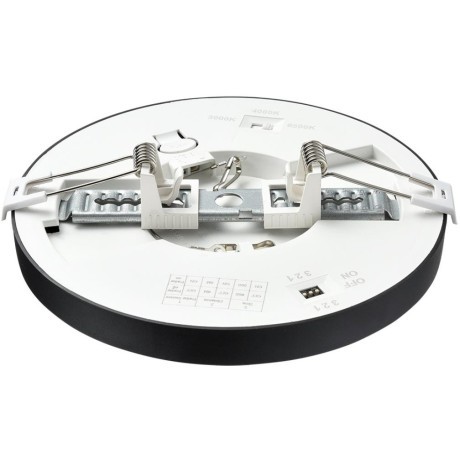 7788/12L Светодиодный тонкий светильник накл/встр. монтажа, датчик движения, мех перекл. цв. температуры, рег. врезного отверстия 12Вт 3000/4000/6500К 960лм IP44 Sonex NEBULA BLACK