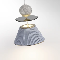 5475/10LG ODEON LIGHT EXCLUSIVE L-VISION подвесной светильник латунь, синие плафоны, LED 10 Вт, 3000 К, 664 Лм, IP20, 220 В
