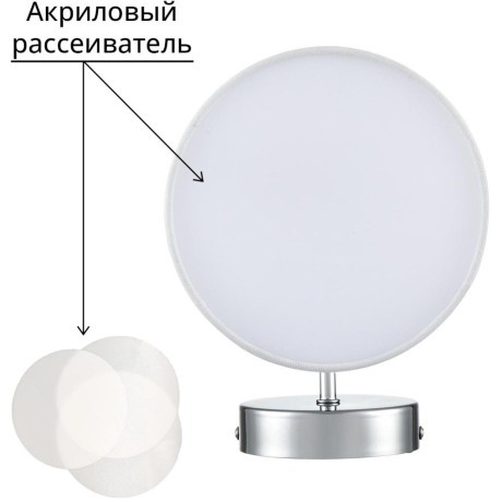 6591/1W CLASSI LN24 хром/белый, металл/текстиль Бра E14 1*40W 220V SUNTORI