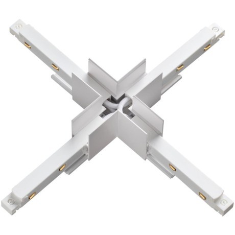 Соединитель питание+металл Х-образный для накладных шин серии Novotech Flum 135127