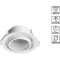 Novotech LIRIO 371050 Встраиваемый современный круглый точечный светильник-спот хай-тек для натяжного и гипсокартонного потолка, лампа 1xGU10 до 12Вт, 220В, IP20, белый матовый алюминий и акрил, диаметр 88,5 мм, высота 38,5 мм, врезное отверстие 75 мм