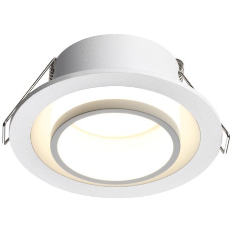 Novotech LIRIO 371050 Встраиваемый современный круглый точечный светильник-спот хай-тек для натяжного и гипсокартонного потолка, лампа 1xGU10 до 12Вт, 220В, IP20, белый матовый алюминий и акрил, диаметр 88,5 мм, высота 38,5 мм, врезное отверстие 75 мм