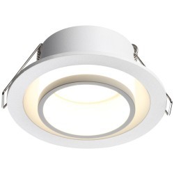 Novotech LIRIO 371050 Встраиваемый современный круглый точечный светильник-спот хай-тек для натяжного и гипсокартонного потолка, лампа 1xGU10 до 12Вт, 220В, IP20, белый матовый алюминий и акрил, диаметр 88,5 мм, высота 38,5 мм, врезное отверстие 75 мм