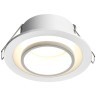 Novotech LIRIO 371050 Встраиваемый современный круглый точечный светильник-спот хай-тек для натяжного и гипсокартонного потолка, лампа 1xGU10 до 12Вт, 220В, IP20, белый матовый алюминий и акрил, диаметр 88,5 мм, высота 38,5 мм, врезное отверстие 75 мм