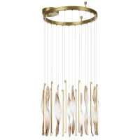 5468/66L Odeon Light Exclusive L-VISION латунная люстра с коричневым стеклянным декором, LED 66 Вт, 3500 К, IP20, 220 В