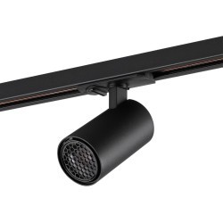 Novotech SELENE 359907 Современный трековый поворотный LED-светильник-спот направленного света для однофазной трехжильной системы EXPERT, 10Вт, 610Лм, 4000К, угол 36°, CRI90, UGR19, 220В, IP20, черный алюминий, длина 120 мм, ширина 55 мм, высота 87 мм
