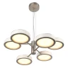 5451/99L Odeon Light RIVIERA подвесная LED-люстра, 99 Вт, CCT 2000/3000/4000 К, 4100 Лм, CRI≥80, никель, белые плафоны, IP20, 220 В