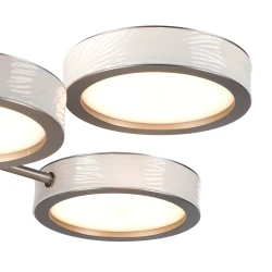 5451/99L Odeon Light RIVIERA подвесная LED-люстра, 99 Вт, CCT 2000/3000/4000 К, 4100 Лм, CRI≥80, никель, белые плафоны, IP20, 220 В