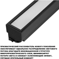 Novotech ITER 359787 Черный линейный однофазный трехжильный трековый светильник, 20см, с CCT переключением цветовой температуры, LED 12Вт 697Лм CRI≥90 108° 2700-3200-4000К IP20 220V