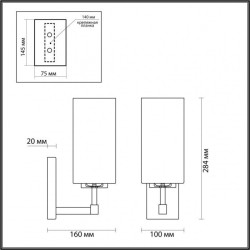 Бра Odeon Light 4990/1W KASALI под лампу 1xE27 40W