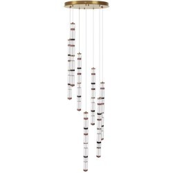 5455/210L Люстра каскадная из стеклянных стветящихся неонов Odeon Light LED 210W (30W*7) 4000K COLLIER