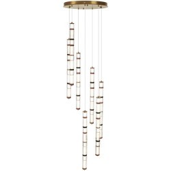 5455/210L Люстра каскадная из стеклянных стветящихся неонов Odeon Light LED 210W (30W*7) 4000K COLLIER