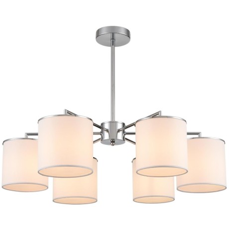 6591/6 CLASSI LN24 хром/белый, металл/текстиль Люстра подвесная E14 6*40W 220V SUNTORI