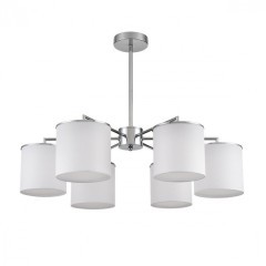 6591/6 CLASSI LN24 хром/белый, металл/текстиль Люстра подвесная E14 6*40W 220V SUNTORI