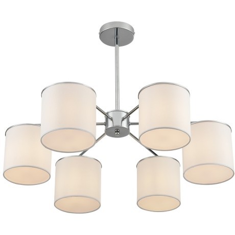 6591/6 CLASSI LN24 хром/белый, металл/текстиль Люстра подвесная E14 6*40W 220V SUNTORI