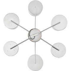 6591/6 CLASSI LN24 хром/белый, металл/текстиль Люстра подвесная E14 6*40W 220V SUNTORI