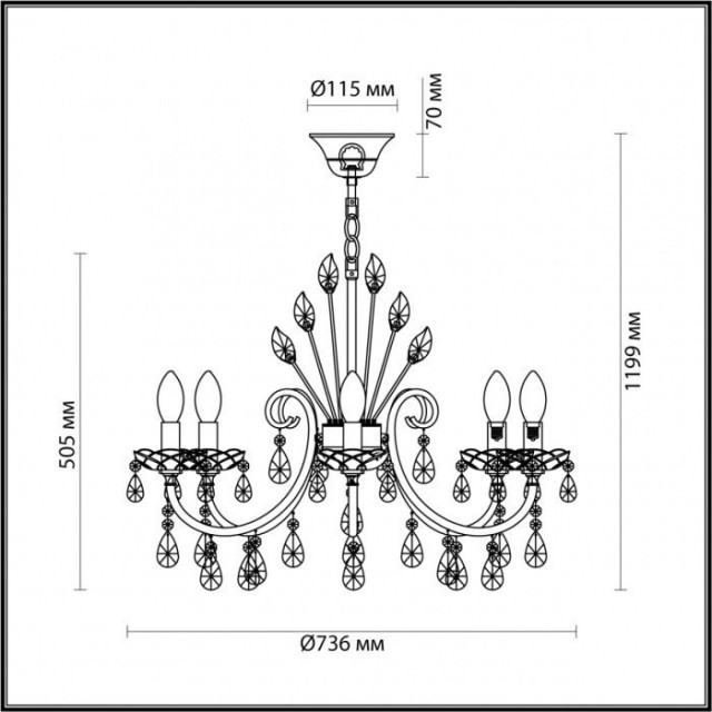 Люстра хрустальная Odeon Light 4977/8 VERSIA под лампы 8xE14 8*40W