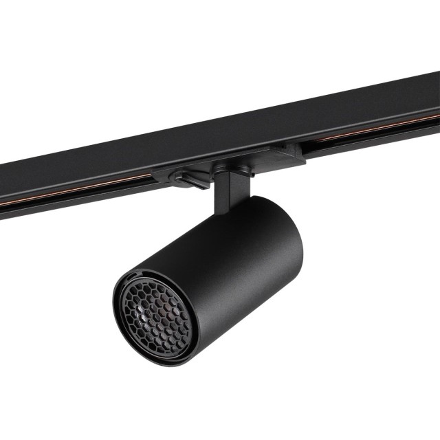 Novotech SELENE 359913 Современный трековый поворотный LED-светильник-спот направленного света для однофазной трехжильной системы EXPERT, 15Вт, 722Лм, 3000К, угол 36°, CRI90, UGR19, 220В, IP20, черный алюминий, длина 120 мм, ширина 55 мм, высота 87 мм