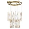 5468/150L Odeon Light SPIRA Подвесная LED-люстра, латунное металлическое основание, коричневые металлические и акриловые плафоны, 150 Вт, 3500 К, IP20, 220 В