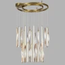 5468/150L Odeon Light SPIRA Подвесная LED-люстра, латунное металлическое основание, коричневые металлические и акриловые плафоны, 150 Вт, 3500 К, IP20, 220 В