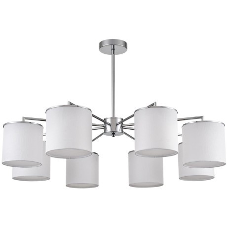6591/8 CLASSI LN24 хром/белый, металл/текстиль Люстра подвесная E14 8*40W 220V SUNTORI