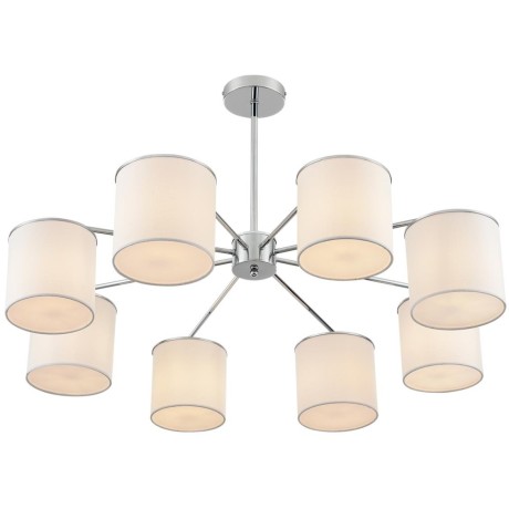 6591/8 CLASSI LN24 хром/белый, металл/текстиль Люстра подвесная E14 8*40W 220V SUNTORI