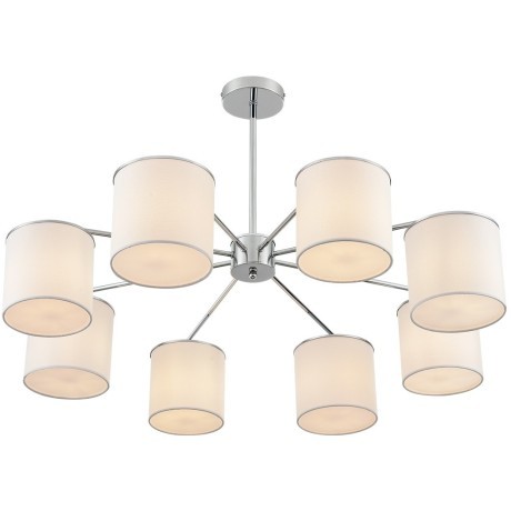 6591/8 CLASSI LN24 хром/белый, металл/текстиль Люстра подвесная E14 8*40W 220V SUNTORI