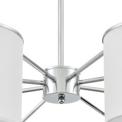 6591/8 CLASSI LN24 хром/белый, металл/текстиль Люстра подвесная E14 8*40W 220V SUNTORI