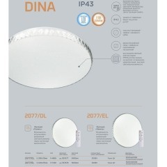 Настенно-потолочный светильник Sonex 2077/DL DINA IP43 светодиодный LED 48W