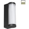 Novotech FLUO 359984 Настенный современный фасадный уличный накладной LED-светильник минимализм с мягким рассеянным светом, 12Вт, 550Лм, 3000К, угол 95°, 220В, IP65, черный алюминий и прозрачный/белый пластик, высота 300 мм, длина 143 мм, ширина 95 мм