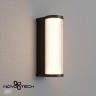 Novotech FLUO 359984 Настенный современный фасадный уличный накладной LED-светильник минимализм с мягким рассеянным светом, 12Вт, 550Лм, 3000К, угол 95°, 220В, IP65, черный алюминий и прозрачный/белый пластик, высота 300 мм, длина 143 мм, ширина 95 мм