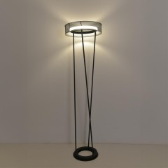 8370/30FL Торшер с металлическим черным плафоном и ступенчатой сменой цветности 3000;4000;6000K LED 30Вт 1510Лм CRI80 220V LUMION ALVA