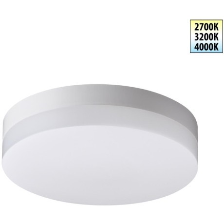 Novotech OPAL STREET 359726 Уличный настенно-потолочный LED-светильник, 12/15/18Вт, до 1890Лм, CCT перекл. цветовой температуры внутри корпуса 2700/3200/4000К, угол 120°, CRI90, 180-265В, IP65, белый поликарбонат, диаметр 204 мм, высота 45 мм