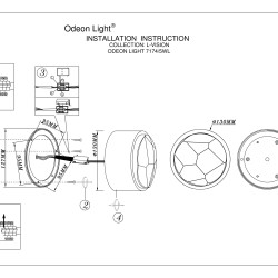 7174/5WL Odeon Light SPILLA Настенный светильник чёрный с хрустальным рассеивателем, LED 5 Вт, 3000 К, 400 Лм, CRI≥90, IP20, 220 В
