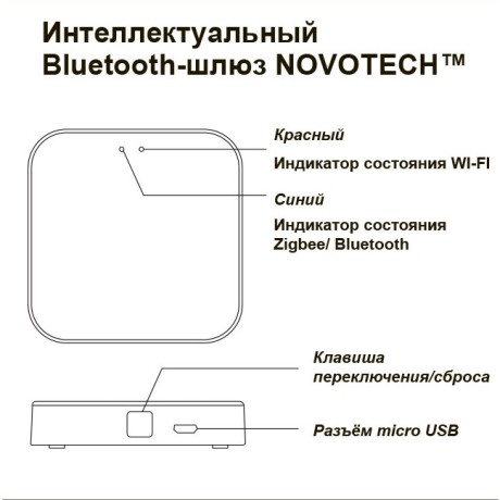 359392 Bluetooth-шлюз Tuya Smart Life для умного дома и соединения с голосовыми помощниками (Алиса, Маруся и другие) Novotech серий GLAT и VECTOR