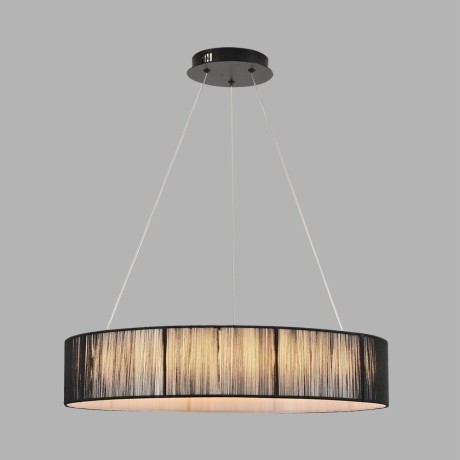 8371/40L Люстра подвесная с черным текстильным плафоном и ступенчатой сменой цветности LED 40Вт 2327Лм 3000;4000;6000K 220V LUMION KAVA