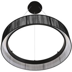 8371/40L Люстра подвесная с черным текстильным плафоном и ступенчатой сменой цветности LED 40Вт 2327Лм 3000;4000;6000K 220V LUMION KAVA