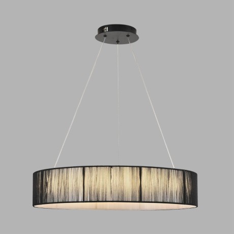 8371/40L Люстра подвесная с черным текстильным плафоном и ступенчатой сменой цветности LED 40Вт 2327Лм 3000;4000;6000K 220V LUMION KAVA