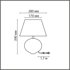 8139/1T MODERNI LN25 бирюзовый/серебро, керамика/текстиль Настольная лампа Е27 1*60W 220V TAPALA